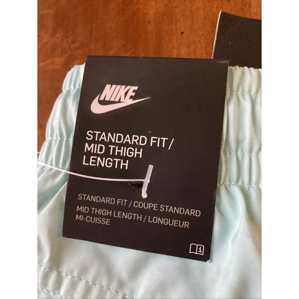 Nike‎ Sportswear Shorts Men’s Sz L New Blue Logo Standard Fit Mid-Thigh 6in